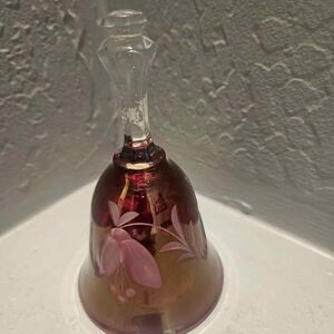 Cranberry Glass Bell Collectible Bell 6"